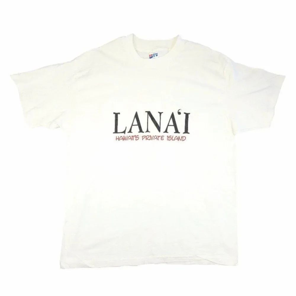 Vintage Lanai Hawaii T Shirt Mens Size XL White 90s Travel Made In USA